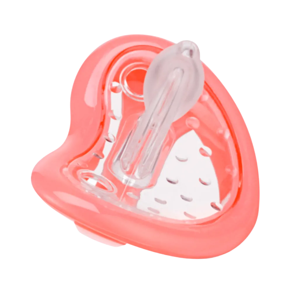 Chupete de silicona Curaprox Baby T0, color coral